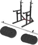 GORILLA SPORTS&reg; Squat Rack - mit 30 kg Langhantel Set, bis 300 kg belastbar,