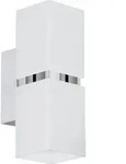 PASSA Wand-/Deckenleuchte Lampe Beleuchtung - L5,5 x H17 x AL8,5 cm - chrom, wei&szlig; -