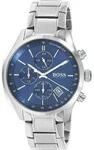 Hugo Boss 1513478 Herren Chronograph Silber Quarzuhr - Silber/Blau