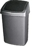 Curver Schwingdeckeleimer 25 Ltr. silber/anth - Grau/Silber