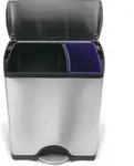 simplehuman 46 Liter rechteckiger Recycler, fingerabdrucksicherer Edelstahl -