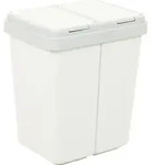 ZwEimer M&uuml;llbeh&auml;lter 2 x 23 l grau/gran. - Grau/Wei&szlig;