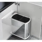 HAILO Abfallsorter 16 (2x8) Liter DUO-3416 ab 45 cm Schrankbreite, edelstahl/wei&szlig; -