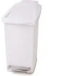 simplehuman 10 Liter schmal Treteimer, wei&szlig;er Kunststoff - 8,6x8,6x68,1 cm;...