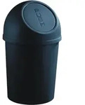 Abfallbeh&auml;lter H375x&Oslash;214mm 6l schwarz HELIT - Schwarz