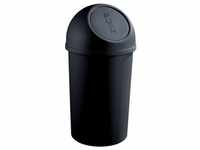 helit Abfalleimer mit Push Einwurfklappe 25 Liter schwarz