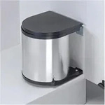 WESCO Einbaum&uuml;lleimer rund - Edelstahl / schwarz, 13 Liter - Silber/Schwarz