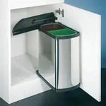 Hailo Duo 3416. Abfallsammler, Edelstahl. - M&uuml;lleimer - Silber/Schwarz