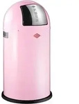 Wesco Pushboy Abfallsammler - Pink, 50 Liter, pulverbeschichteter Edelstahlkorpus -