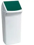 DURABLE Wertstoffsammler 40 l H747xB320xT366mm wei&szlig; gr&uuml;n Deckel - Wei&szlig;