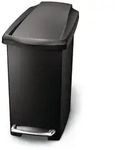 simplehuman 10 Liter schmaler Treteimer, schwarzer Kunststoff - 8,6x8,6x68,1 cm;