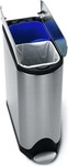 simplehuman 40 Liter schmetterling Recycler, geb&uuml;rsteter Edelstahl - 11,7x11,7x31,5