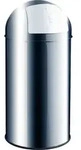 helit Abfalleimer mit Push Einwurfklappe 50 Liter silber Edelstahl - Silber