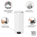 Brabantia Pedal Bin newIcon, 30 cm, 300 mm, 340 mm, 675 mm, 3,71 kg, 330 mm - Wei&szlig;