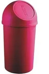 helit Abfalleimer mit Push Einwurfklappe 45 Liter rot - Rot