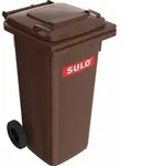 M&uuml;llgro&szlig;beh&auml;lter 120l HDPE braun fahrbar,n.EN 840 SULO - Rot
