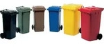 M&uuml;llgro&szlig;beh&auml;lter 240l HDPE gr&uuml;n fahrbar,n.EN 840 SULO - Gr&uuml;n