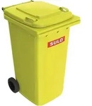 M&uuml;llgro&szlig;beh&auml;lter 240l HDPE gelb fahrbar,n.EN 840 SULO
