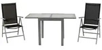Merxx Gartenm&ouml;bel Set Amalfi 3tlg., 2 Klappsessel, Balkonausziehtisch 65 (130)...