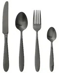 Bloomingville Besteck schwarz 4-tlg rostfreier Stahl Messer, Gabel, L&ouml;ffel, Teel -