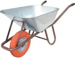 m&uuml;ba Tiefmuldenkarre Inhalt 90l Bereifung 400/100 mit Kugellager - Braun/Silber