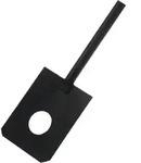Idealspaten M&ouml;rtelspaten schwarz lackiert, Gasborhstiel, 180 x 230 mm