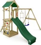 Spielturm Wickey FreeFlyer mit Schaukel und Rutsche in Gr&uuml;n
