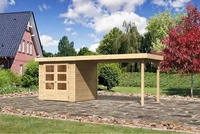 Karibu 77723, Karibu Gartenhaus Ger&auml;tehaus Askola 2 im Set mit Anbaudach 2,80 m