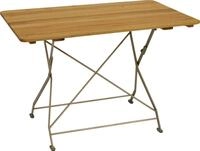 DEGAMO Gartentisch BAD T&Ouml;LZ 70x110cm, Flachstahl verzinkt Holz Robinie,...