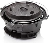 Petromax Feuergrill tg3, Grill, Holzkohle, Feuerrost, Schwarz, Rund, Eisenguss