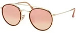 Ray-Ban ROUND DOUBLE BRIDGE, Erwachsener, Uni, Rund, Vollrand, Gold, Gold - Bunt