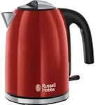 Russell Hobbs Wasserkocher Colours Plus Feuerrot 2400 W 1,7 L - Schwarz/Rot/Silber
