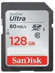 SanDisk Ultra, 128 GB, SDXC, Klasse 10, UHS-I, 80 MB/s, Magnetsicher,