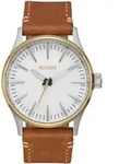 Nixon A377-2548 Sentry Leather Gold Cream Tan 38mm 10ATM