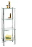 WENKO Glas Regal YAGO K&uuml;chen Bad Kosmetik Handt&uuml;cher Stand Ablagen 40x104x30 cm -