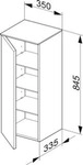 Keuco Royal Reflex Mittelschrank 350 x 835 x 335 mm links - Anthrazit Glas / Lack