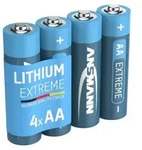 ANSMANN Extrem Lithium Batterie AA Mignon 1,5V, 4 St&uuml;ck - Silber