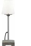 Konstsmide Lucca Small white grau lackiertes Aluminium, massiver Betonfu&szlig;, wei&szlig;er