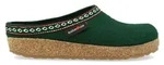 Haflinger Grizzly Franzl Uni Filz-Pantoffel mit Borte Gr&uuml;n (Eibe), 711001-35 -...