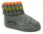 Haflinger Schuhe Kinder Hausschuhe H&uuml;ttenschuhe Wolle Paul anthrazit 631051-0-4,