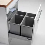 Naber Pullboy Vario 60. Abfallsammler, alu grau. - M&uuml;lleimer - Silber
