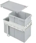 Hailo Abfallsammler Inset Tandem 38+7 L hellgrau 3614301 - Grau