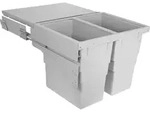 Hailo Abfallsammler 3610621 CS Slide Euro-Cargo-S 2x 30 Liter - Grau