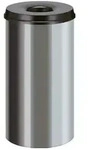 Feuerl&ouml;schender Papierkorb Edelstahl 50 Liter - Edelstahl, Schwarz - Silber/Schwarz