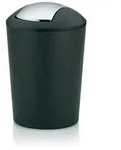 Kela Schwingdeckeleimer Marta Kunststoff schwarz 29cmh 19,5cm&Oslash; 5l, 22300 - Schwarz