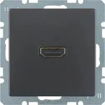 HAGER BERKER Q.x Dose HDMI mit Anschluss 90st anthrazit aksamit lackiert 3315436086 -