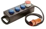 BACHMANN Vollgummi-Verteiler 16A 5P IP44, 1x16A 5p400V 3Schutzkontakt 3P230V