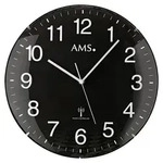 AMS Funk-Wanduhr, Funkwerk, D32x5cm, 5959 - Schwarz