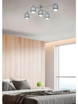 Trio Lighting Garda, 5 Gl&uuml;hbirne(n), E14, IP20, Grau, Nickel - Grau