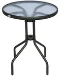 Outsunny Gartentisch Glastisch Bistrotisch Balkontisch Sicherheitsglas &empty;60xH70cm -